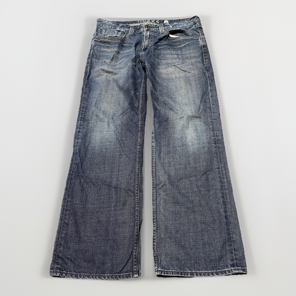 Guess Desmond Jeans Mens 36x34 Dark‎ Blue Baggy Skater Grunge Y2K